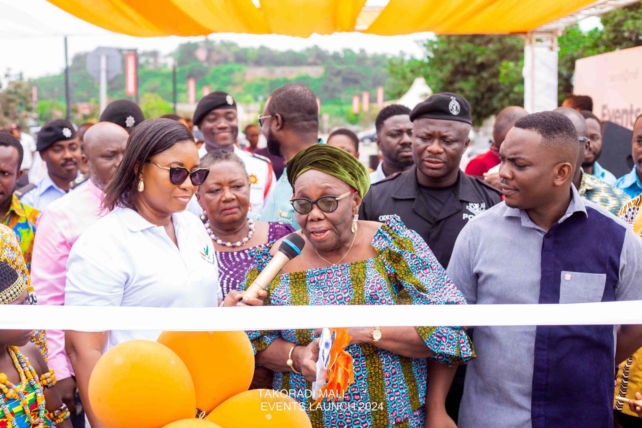 Officials cutting the sod during the launch of the Takoradi Mall Event Centre.